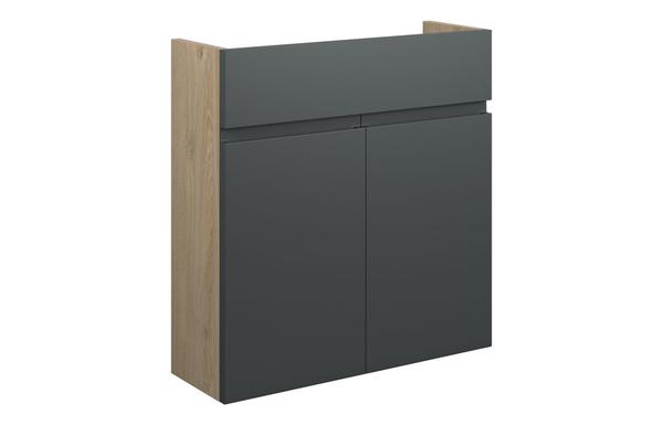 Clarence 600mm Slim Basin Unit - Matt Graphite Grey (Oak Cab)